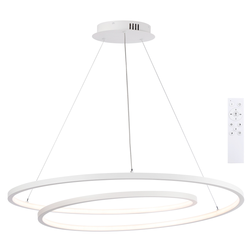 Brilagi - LED-dimbare hanglamp aan kabel TWISTER LED/105W/230V 3000-6000K Ø 100 cm wit + afstandsbediening