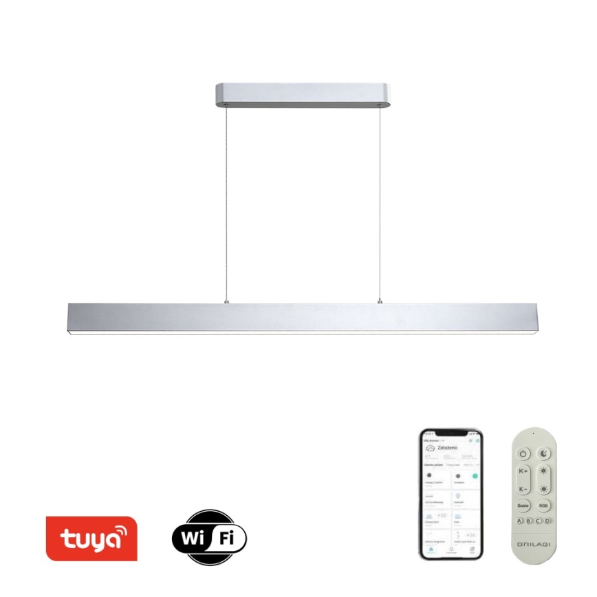 Brilagi - LED Dimbare hanglamp met kabel SLEEKLINE SMART LED/40W/230V 3000-6000K Wi-Fi Tuya zilver + afstandsbediening