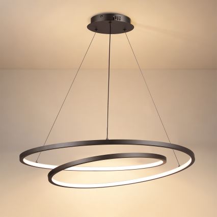 Brilagi - Dimbare LED-hanglamp aan kabel TWISTER LED/105W/230V 3000-6000K Ø 100 cm zwart + afstandsbediening