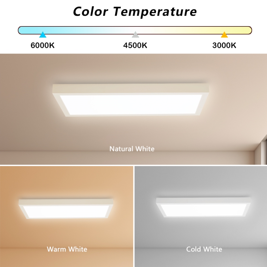 Brilagi - LED Dimbare Plafondlamp FRAME SMART LED/30W/230V 30x60 cm 3000-6000K IP44 wit + afstandsbediening
