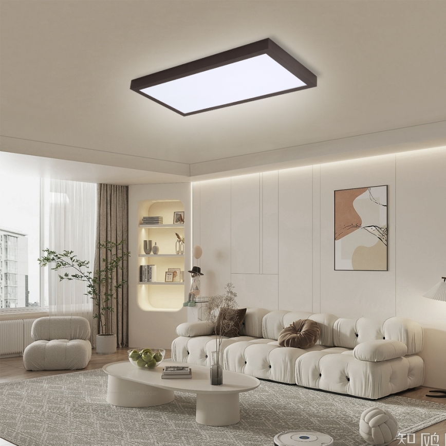 Brilagi - LED Dimbare badkamer plafondlamp FRAME SMART LED/30W/230V 30x60 cm 3000-6000K zwart + afstandsbediening