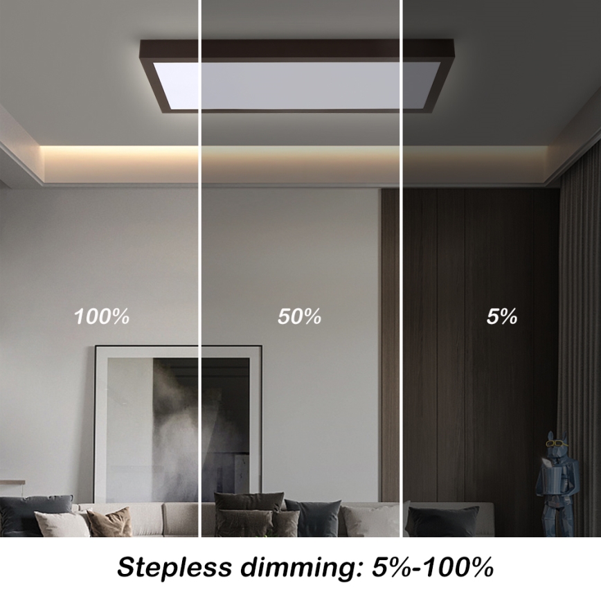 Brilagi - LED Dimbare badkamer plafondlamp FRAME SMART LED/30W/230V 30x60 cm 3000-6000K zwart + afstandsbediening