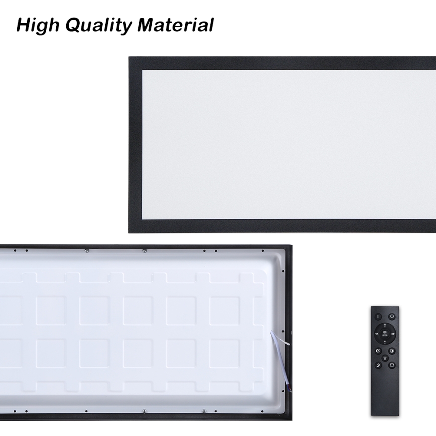 Brilagi - LED Dimbare badkamer plafondlamp FRAME SMART LED/30W/230V 30x60 cm 3000-6000K zwart + afstandsbediening