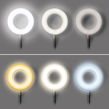 Brilagi - Dimbare LED-lamp met clip ORBELA LED/8W/230V 3000/4000/5000K zwart