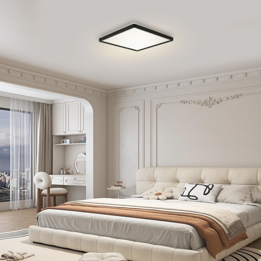 Brilagi - LED dimbare lamp met bewegings- en schemersensor ULTRA SLIM LED/18W/230V 30x30 cm + afstandsbediening