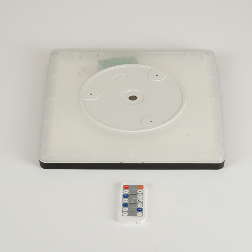Brilagi - LED dimbare lamp met bewegings- en schemersensor ULTRA SLIM LED/18W/230V 30x30 cm + afstandsbediening