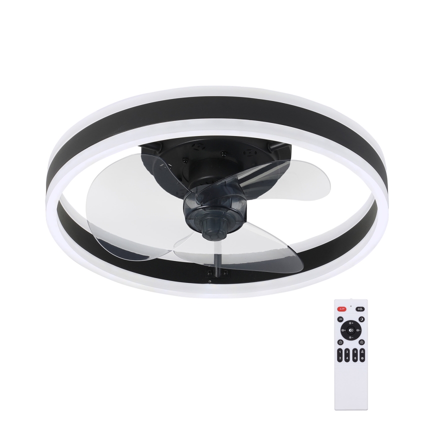 Brilagi - LED dimbare plafondlamp met ventilator LED/30W/230V 3000-6500K zwart + afstandsbediening
