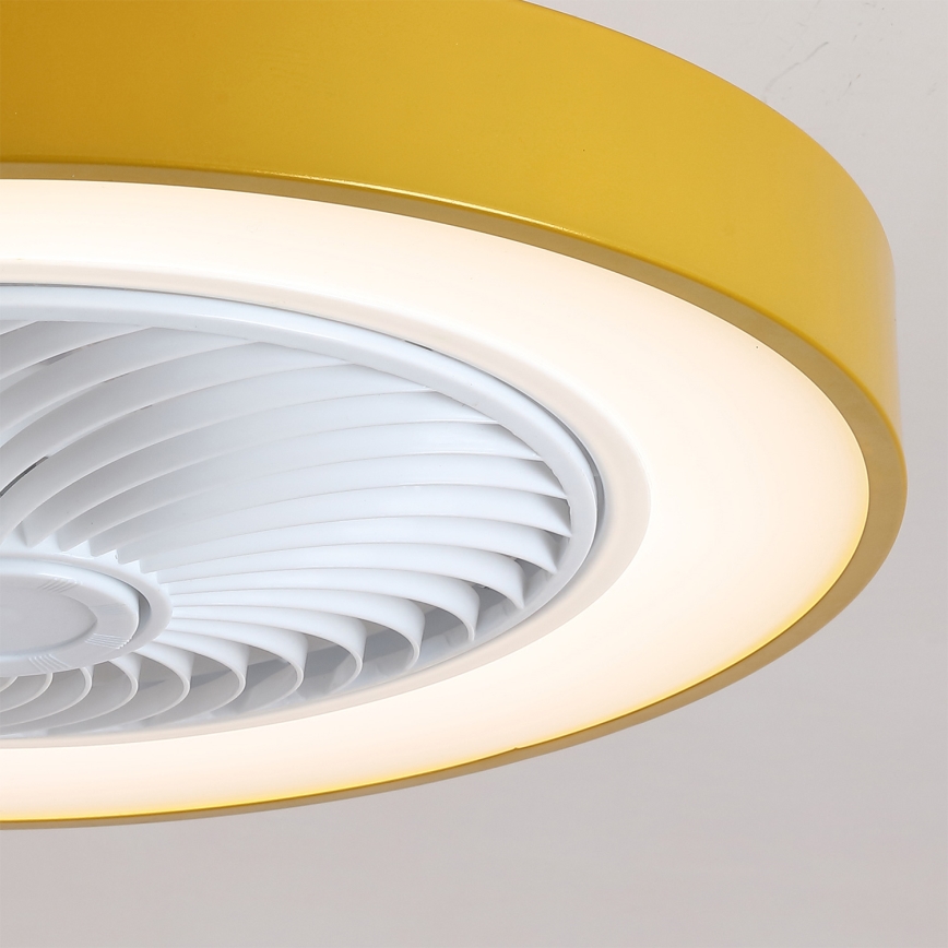 Brilagi - Dimbare LED-plafondlamp met ventilator LED/38W/230V 3000-6500K Ø 50 cm goudkleurig + afstandsbediening