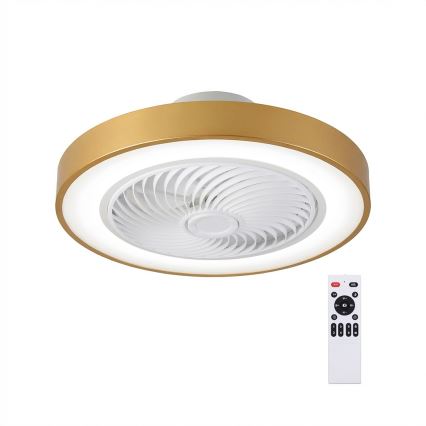 Brilagi - Dimbare LED-plafondlamp met ventilator LED/38W/230V 3000-6500K Ø 50 cm goudkleurig + afstandsbediening