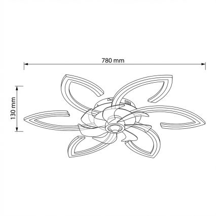 Brilagi - LED dimbare plafondlamp met ventilator LED/50W/230V 3000-6500K zwart + afstandsbediening