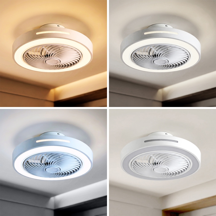 Brilagi - Dimbare LED-plafondlamp met ventilator LED/38W/230V 3000–6500K Ø46 cm wit + afstandsbediening