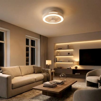 Brilagi - Dimbare LED-plafondlamp met ventilator LED/38W/230V 3000–6500K Ø46 cm wit + afstandsbediening