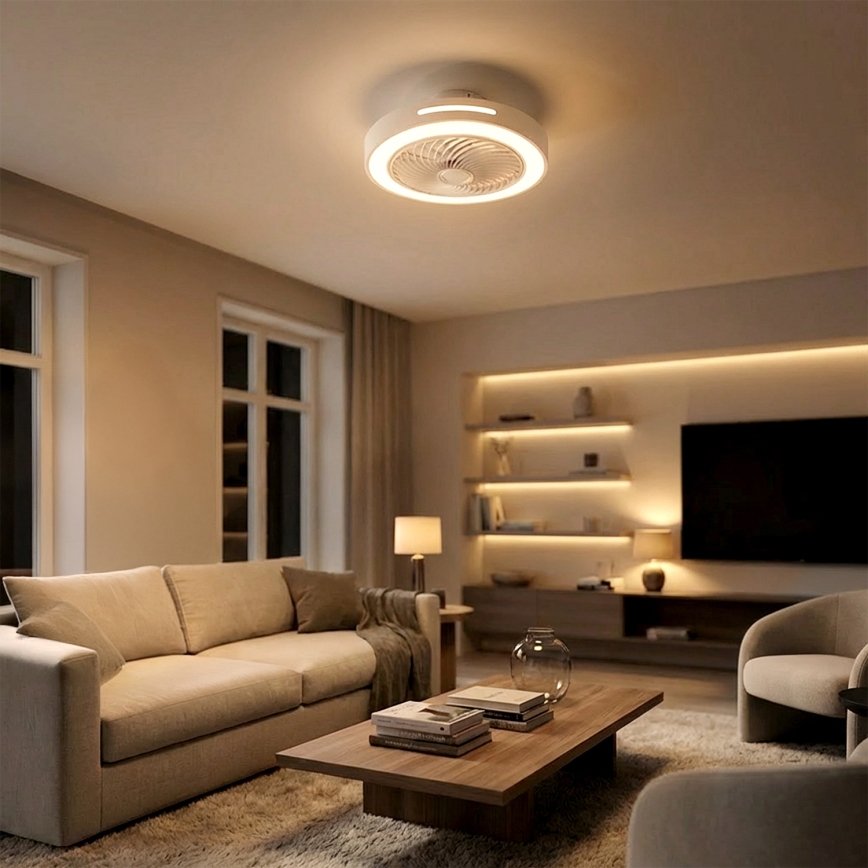 Brilagi - Dimbare LED-plafondlamp met ventilator LED/38W/230V 3000–6500K Ø46 cm wit + afstandsbediening