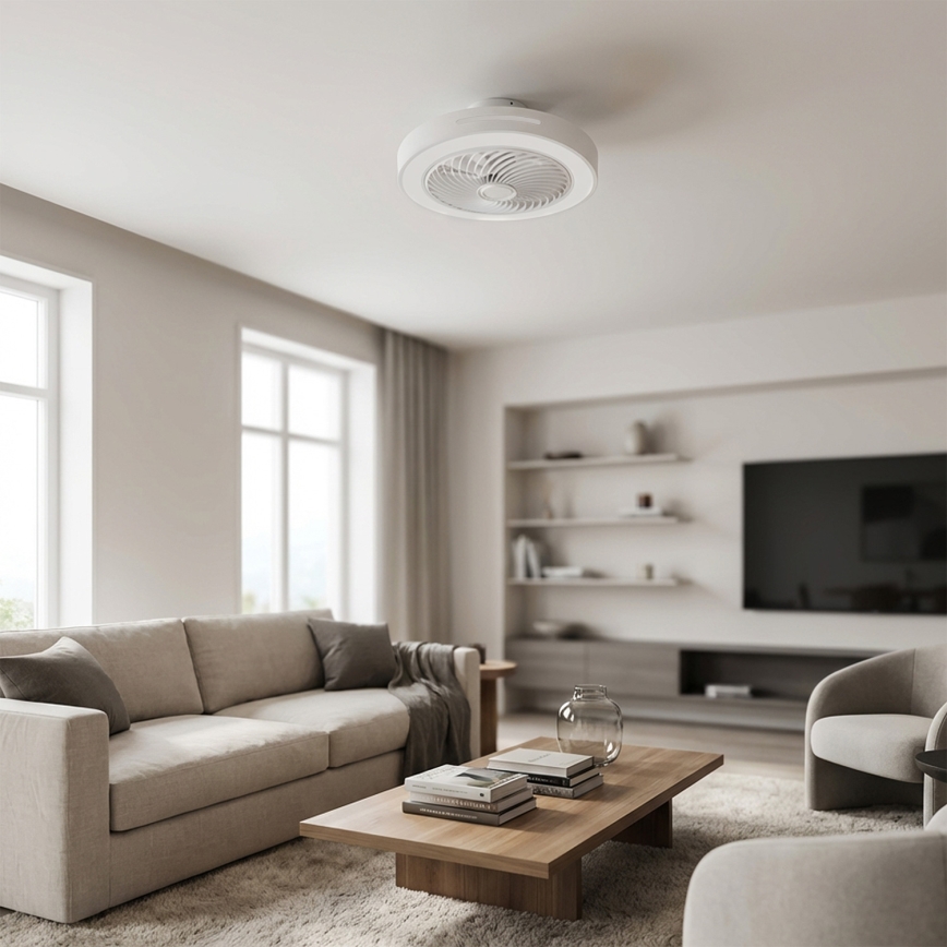 Brilagi - Dimbare LED-plafondlamp met ventilator LED/38W/230V 3000–6500K Ø46 cm wit + afstandsbediening