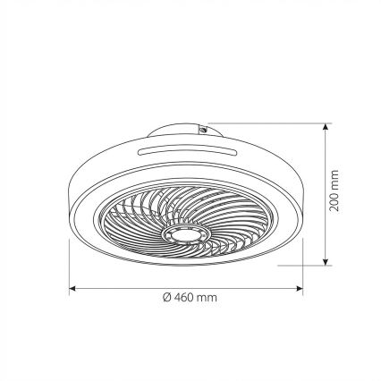 Brilagi - Dimbare LED-plafondlamp met ventilator LED/38W/230V 3000–6500K Ø46 cm wit + afstandsbediening