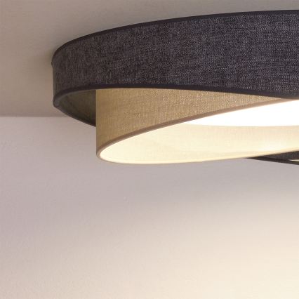 BRILAGI - LED-dimbare plafondlamp VELVET TWIST LED/36W/230V 3000-6000K Ø65 cm Wi-Fi Tuya Beacon grijs/crème + afstandsbediening