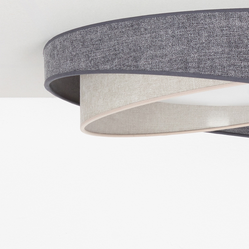 BRILAGI - LED-dimbare plafondlamp VELVET TWIST LED/36W/230V 3000-6000K Ø65 cm Wi-Fi Tuya Beacon grijs/crème + afstandsbediening