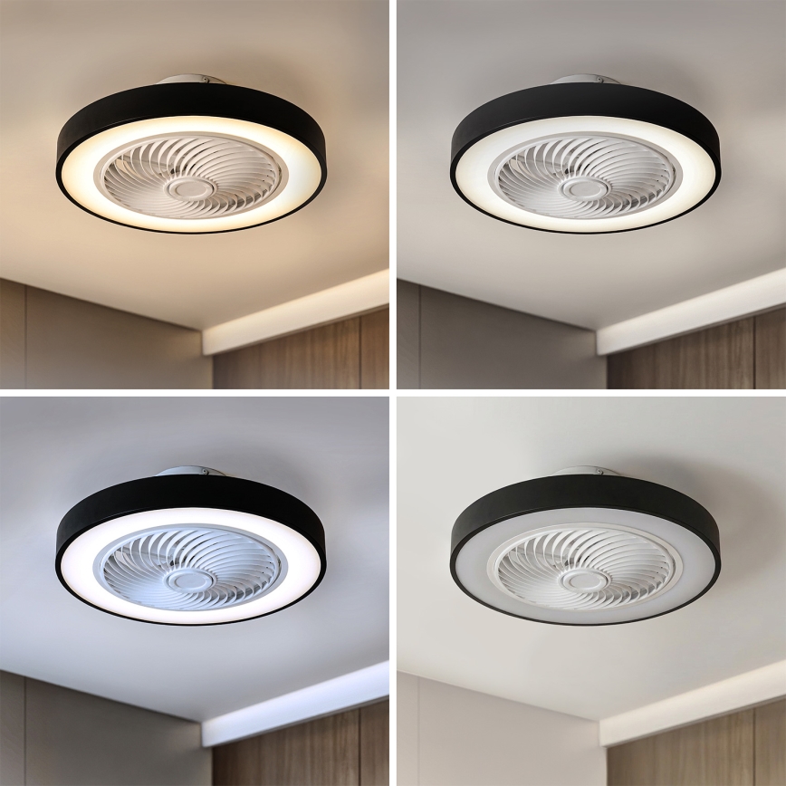 Brilagi - Dimbare LED-plafondventilator LED/30W/230V 3000-6500K Ø 50 cm zwart + afstandsbediening