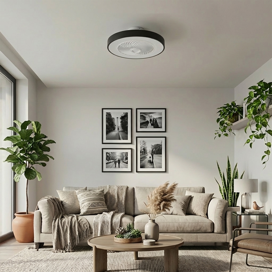 Brilagi - Dimbare LED-plafondventilator LED/30W/230V 3000-6500K Ø 50 cm zwart + afstandsbediening