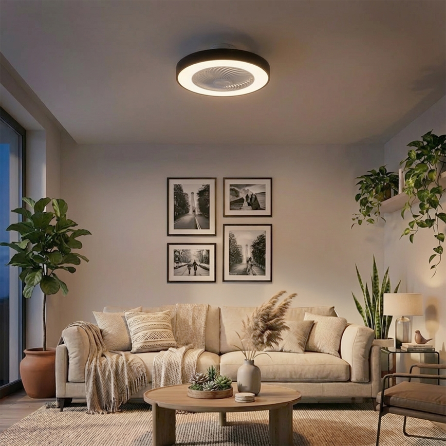 Brilagi - Dimbare LED-plafondventilator LED/30W/230V 3000-6500K Ø 50 cm zwart + afstandsbediening