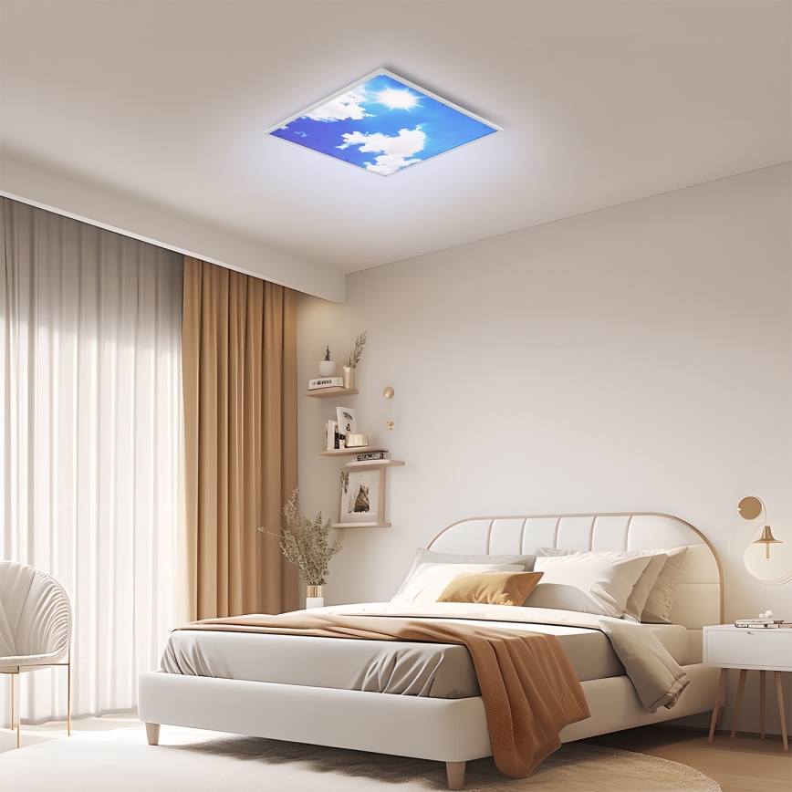 Brilagi - Dimbare LED-plafondlamp SLIMFRAME SKY LED/58W/230V 60x60 cm 3000-6000K zilver/blauw + afstandsbediening