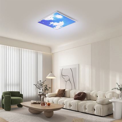 Brilagi - Dimbare LED-plafondlamp SLIMFRAME SKY LED/58W/230V 60x60 cm 3000-6000K zilver/blauw + afstandsbediening