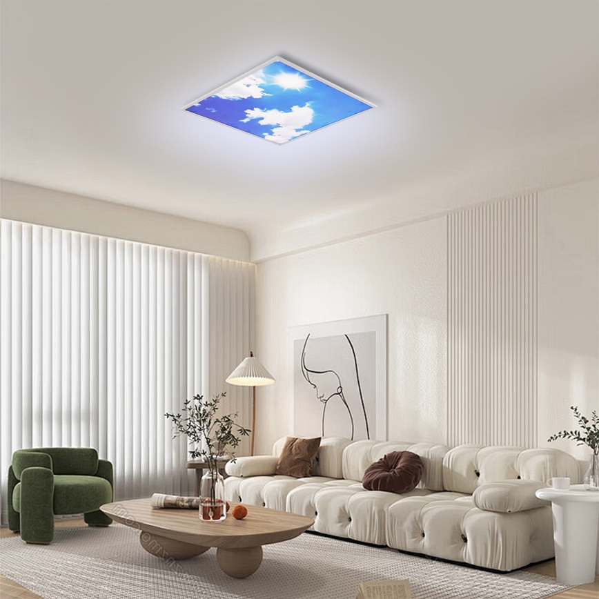Brilagi - Dimbare LED-plafondlamp SLIMFRAME SKY LED/58W/230V 60x60 cm 3000-6000K zilver/blauw + afstandsbediening