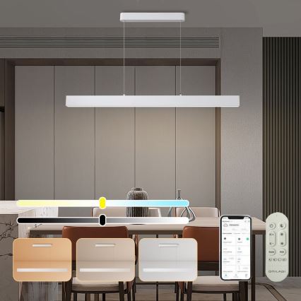 Brilagi - LED Dimbare Hanglamp SLEEKLINE SMART LED/40W/230V 3000-6000K Wi-Fi Tuya Wit + afstandsbediening