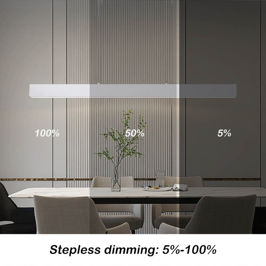 Brilagi - LED Dimbare Hanglamp SLEEKLINE SMART LED/40W/230V 3000-6000K Wi-Fi Tuya Wit + afstandsbediening