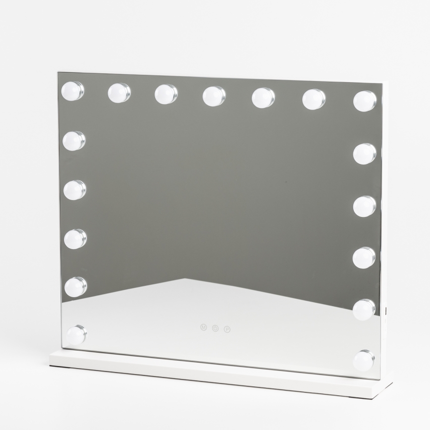 BRILAGI - Dimbare LED make-upspiegel HOLLYWOOD LED/15W/230V CCT + 2x USB 60x50 cm wit