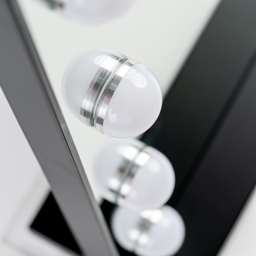 BRILAGI - LED Dimbaar make-upspiegel HOLLYWOOD LED/15W/230V CCT + 2x USB 60x50 cm zwart
