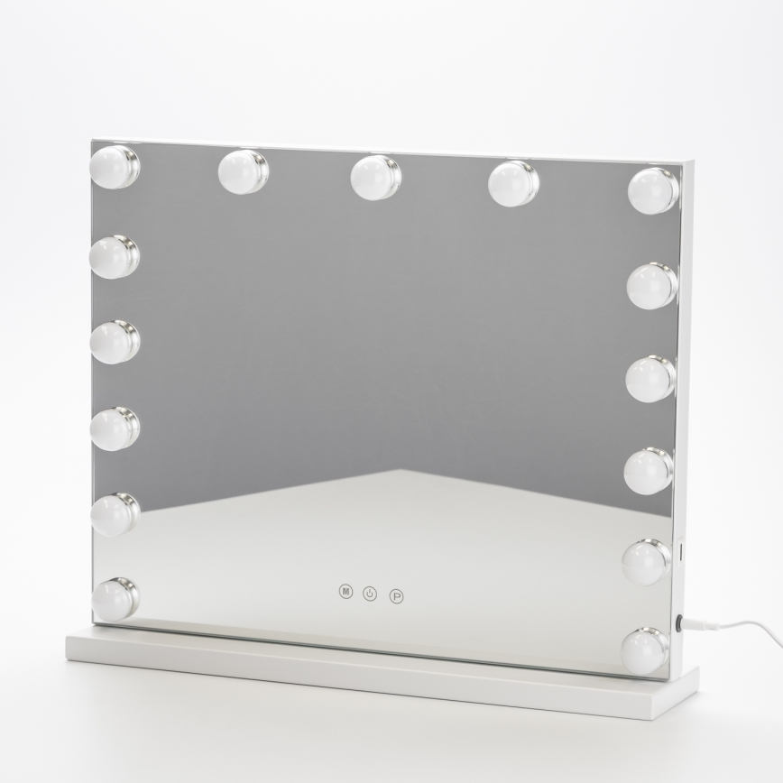 BRILAGI - LED dimbare make-upspiegel HOLLYWOOD LED/15W/230V CCT + USB wit