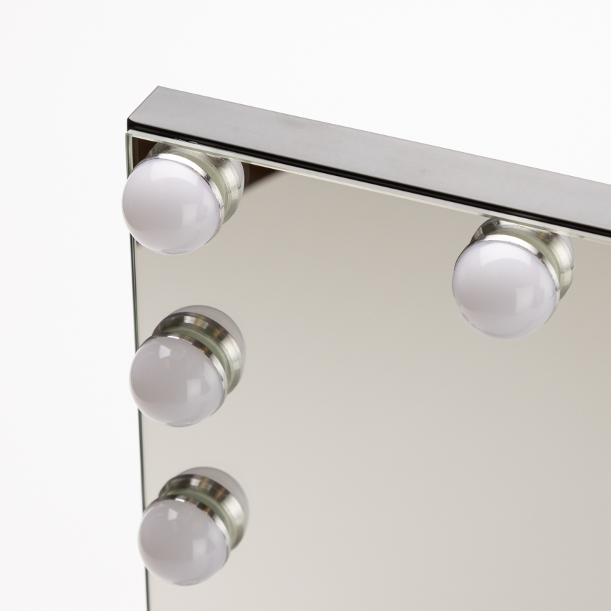 BRILAGI - LED dimbare make-upspiegel HOLLYWOOD LED/15W/230V CCT + USB zwart