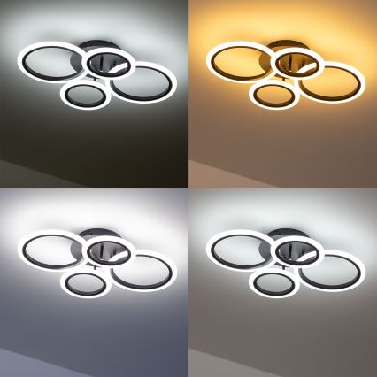 Brilagi - LED-dimbare plafonnière ORBITS LED/50W/230V 3000-6500K zwart + afstandsbediening