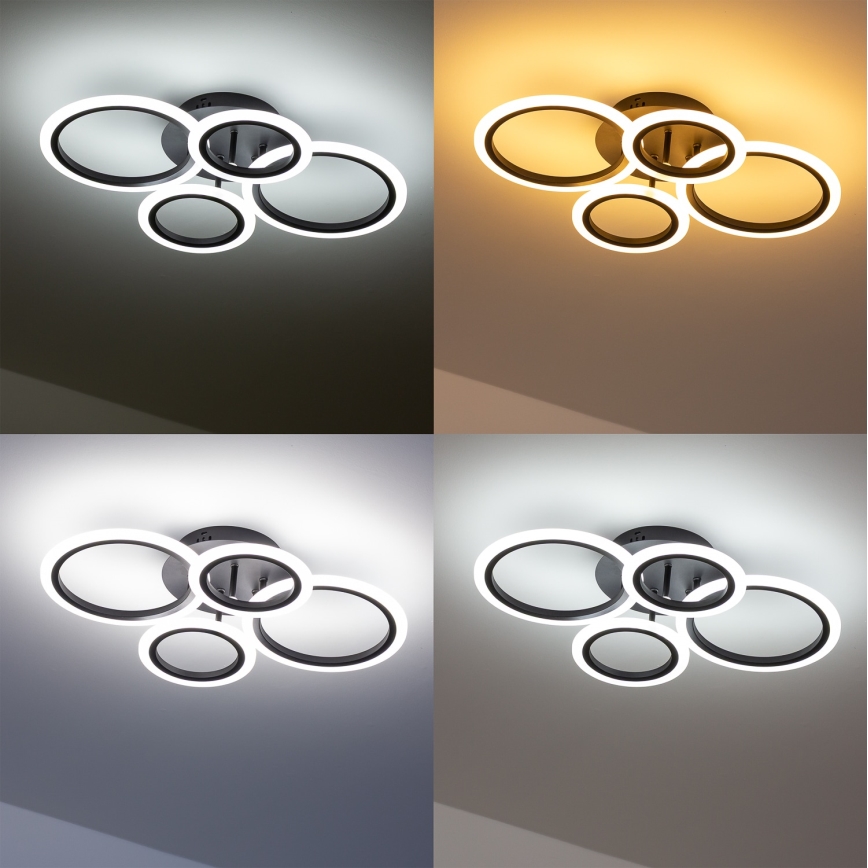Brilagi - LED-dimbare plafonnière ORBITS LED/50W/230V 3000-6500K zwart + afstandsbediening