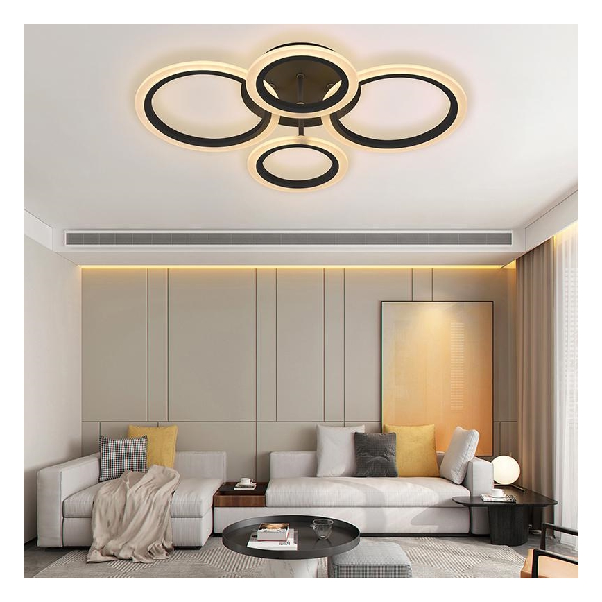 Brilagi - LED-dimbare plafonnière ORBITS LED/50W/230V 3000-6500K zwart + afstandsbediening