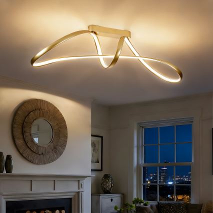 Brilagi - dimbare LED opbouwplafonnière TWISTER LED/60W/230V 3000-6000K goudkleurig + afstandsbediening