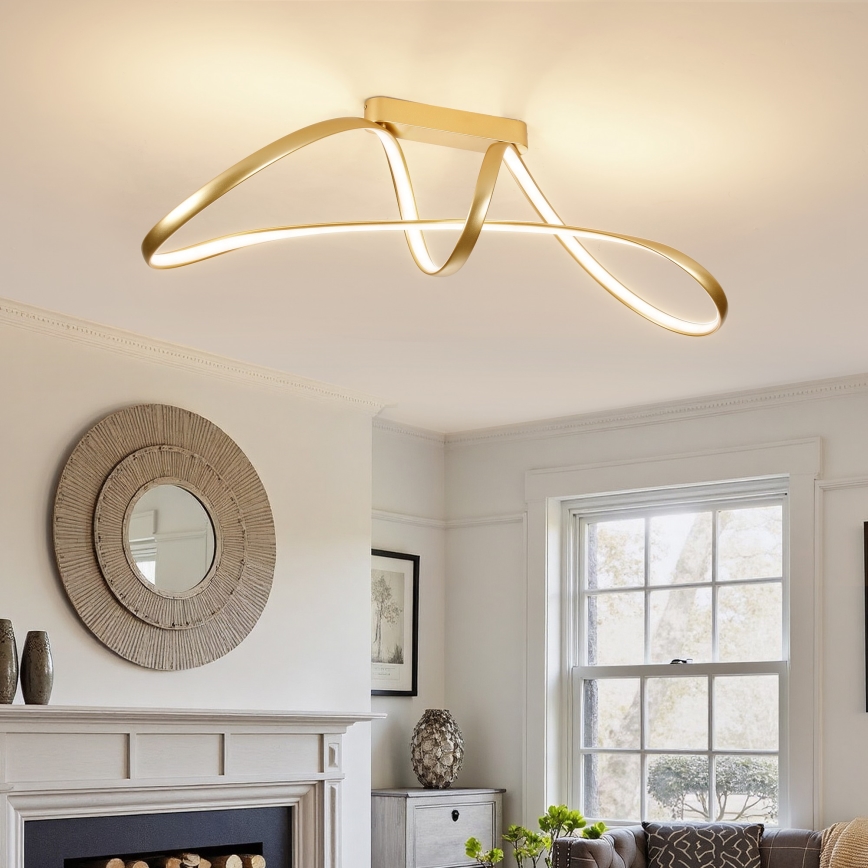 Brilagi - dimbare LED opbouwplafonnière TWISTER LED/60W/230V 3000-6000K goudkleurig + afstandsbediening