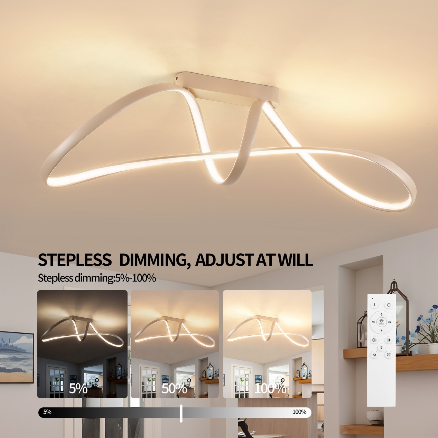 Brilagi - dimbare LED opbouwplafonnière TWISTER LED/60W/230V 3000-6000K beige + afstandsbediening