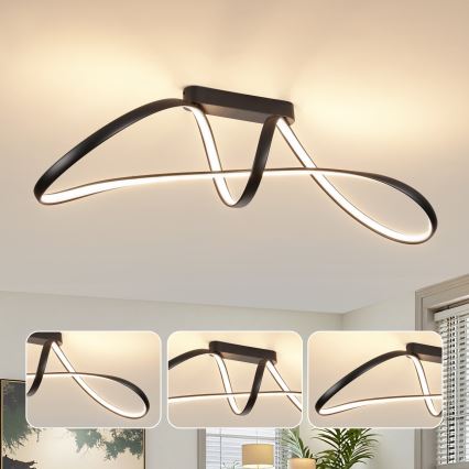 Brilagi - Dimbare LED-opbouwlamp TWISTER LED/60W/230V 3000-6000K zwart + afstandsbediening