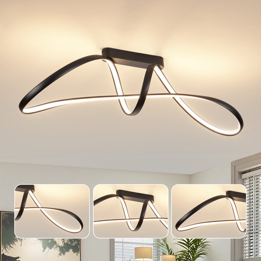 Brilagi - Dimbare LED-opbouwlamp TWISTER LED/60W/230V 3000-6000K zwart + afstandsbediening