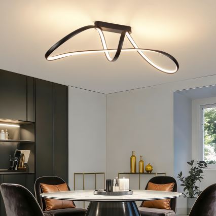 Brilagi - Dimbare LED-opbouwlamp TWISTER LED/60W/230V 3000-6000K zwart + afstandsbediening