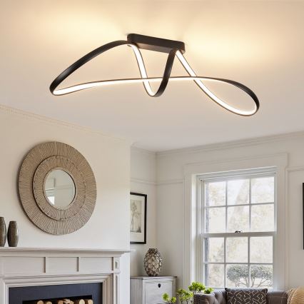 Brilagi - Dimbare LED-opbouwlamp TWISTER LED/60W/230V 3000-6000K zwart + afstandsbediening