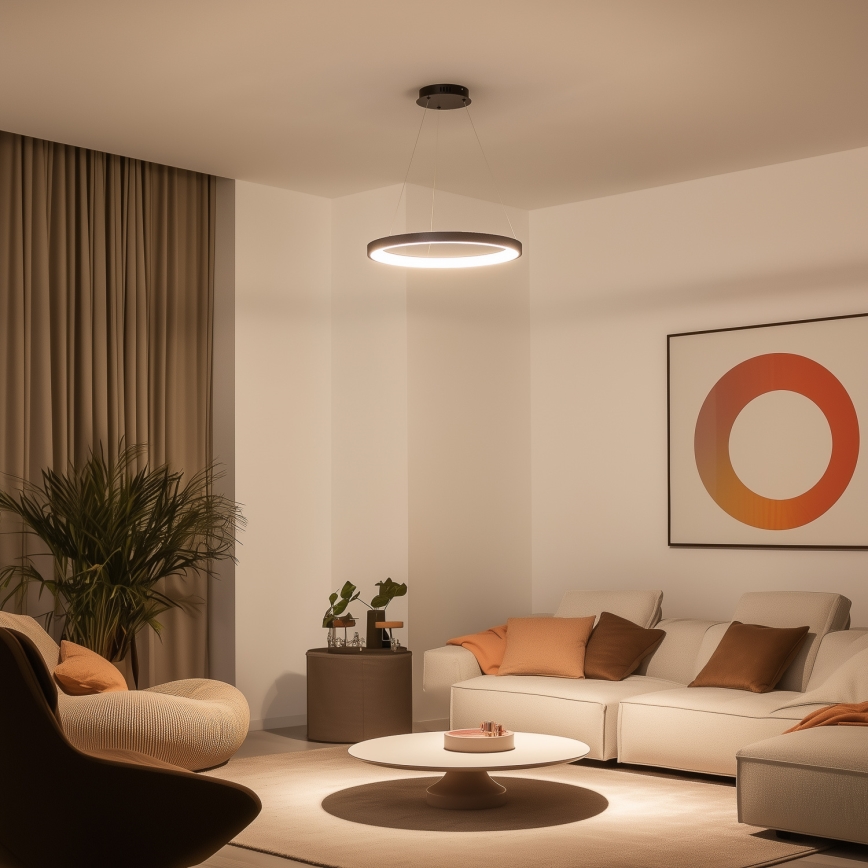 Brilagi - LED-dimbare hanglamp aan kabel FALCON SLIM LED/42W/230V 3000-6500K Ø 50 cm zwart + afstandsbediening