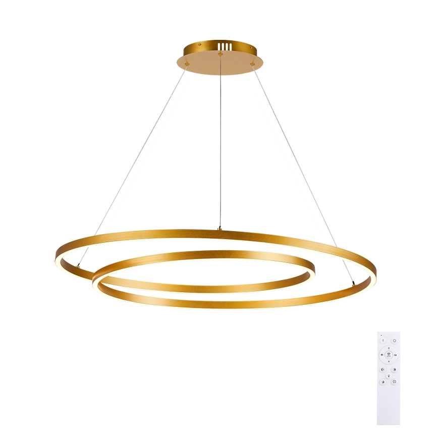 BRILAGI - LED-dimbare pendellamp aan kabel TWISTER LED/105W/230V 3000–6000K Ø 100 cm goud + afstandsbediening