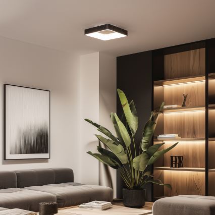 Brilagi - LED-dimbare plafonnière FALCON II LED/80W/230V 3000-6500K 40x40 cm zwart + afstandsbediening