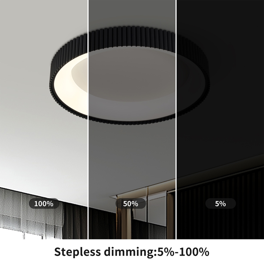 Brilagi - LED dimbare plafondlamp FALCON MODERN LED/30W/230V 3000-6500K Ø 40 cm zwart + afstandsbediening