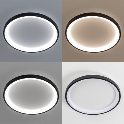 Brilagi - LED-dimbare plafondlamp FALCON SLIM LED/42W/230V 3000-6500K Ø 50 cm zwart + afstandsbediening