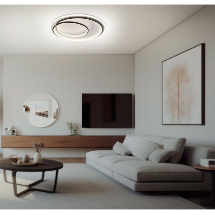 Brilagi - LED-dimbare plafondlamp FLARE LED/38W/230V 3000-6000K Ø 48 cm zwart/wit + afstandsbediening