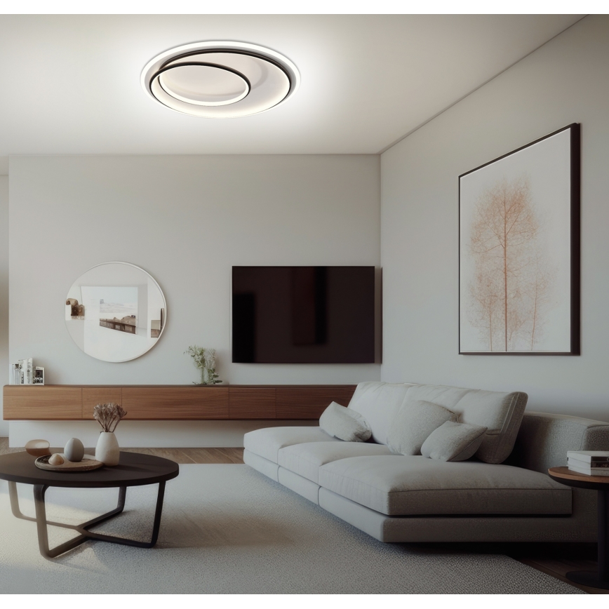 Brilagi - LED-dimbare plafondlamp FLARE LED/38W/230V 3000-6000K Ø 48 cm zwart/wit + afstandsbediening